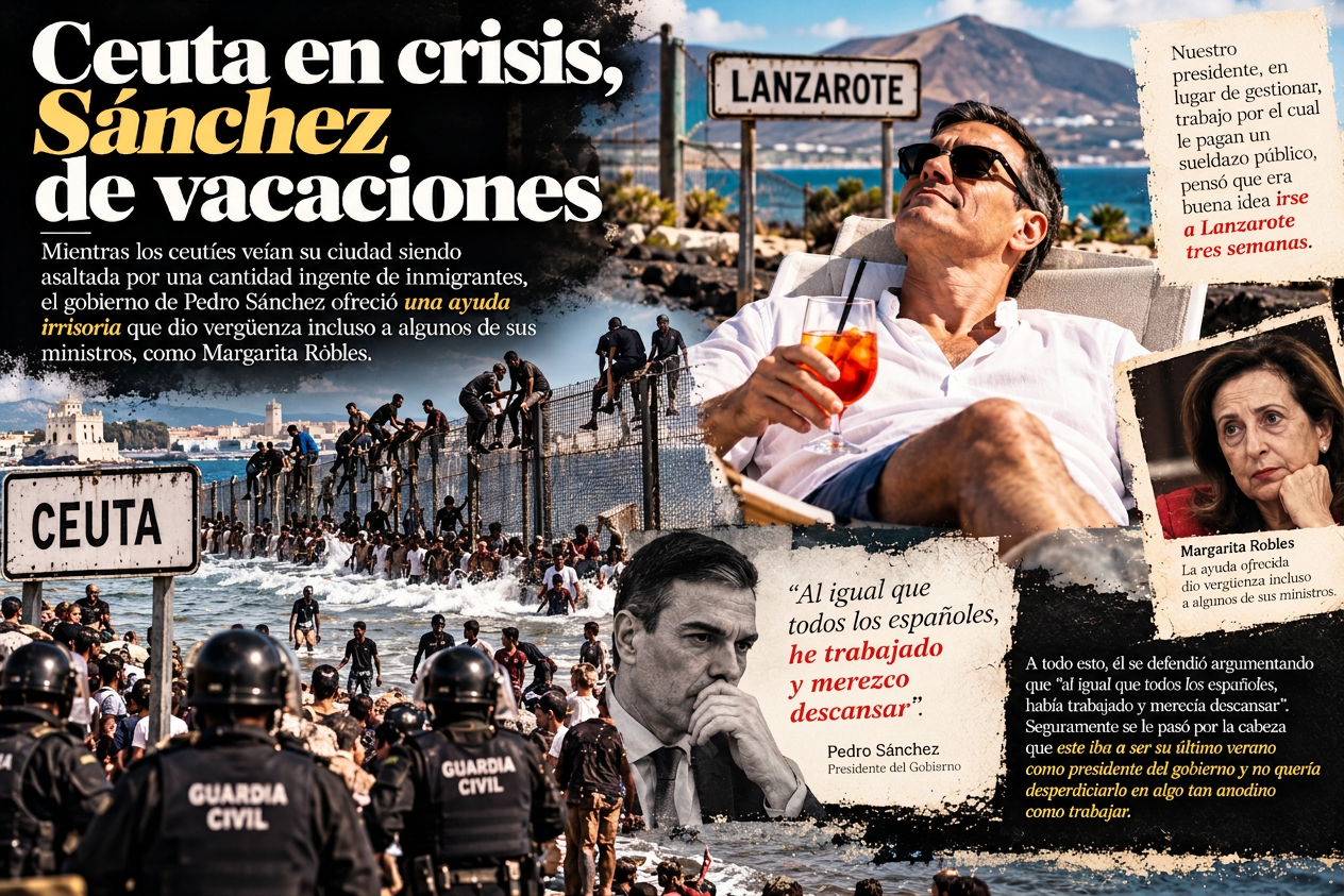 Ceuta en crisis, Sánchez de vacaciones
